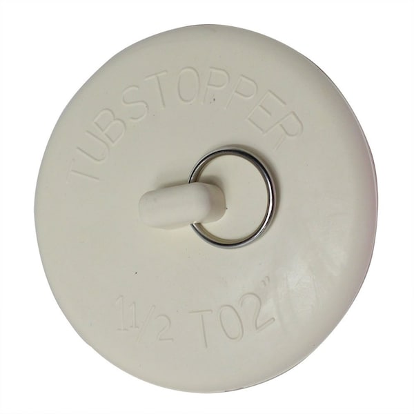 1-1/2 Inch To 2 Inch Universal Rubber Sink Drain Stopper In Whi